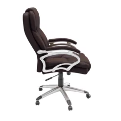Leon Espresso Brown Fabric Upholstered Executive Office Chair -CYMAX Sales 2762056 4 L