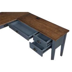 Martin Furniture Fairmont Farmhouse Wood Desk With Storage Drawer In Blue -CYMAX Sales 2762410 6 L