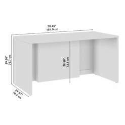 Hampton Heights 60W X 30D Executive Desk In White - Engineered Wood -CYMAX Sales 2764077 6 L