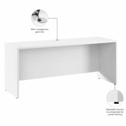 Hampton Heights 72W X 24D Credenza Desk In White - Engineered Wood -CYMAX Sales 2764080 3 L