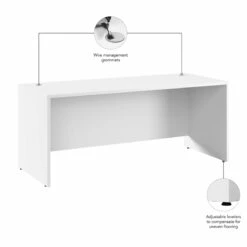 Hampton Heights 72W X 30D Office Desk In White - Engineered Wood -CYMAX Sales 2764081 2 L