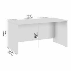 Hampton Heights 72W X 30D Office Desk In White - Engineered Wood -CYMAX Sales 2764081 5 L