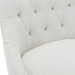 Tindal Office Chair-White Boucle Fabric Rustic Wood Base -CYMAX Sales 2767123 7 L