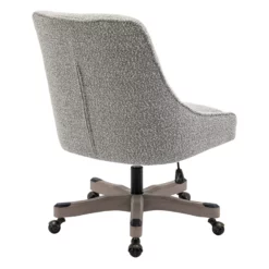 Tindal Office Chair-Salt And Pepper Gray Boucle Fabric Rustic Wood Base 16 Tindal Office Chair-Salt And Pepper Gray Boucle Fabric Rustic Wood Base -CYMAX Sales 2767124 5 L