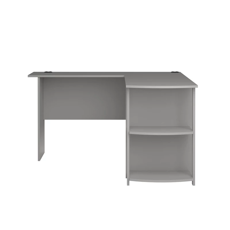 Pemberly Row Modern / Contemporary L Desk With Bookshelves In Dove Gray 4 Pemberly Row Modern / Contemporary L Desk With Bookshelves In Dove Gray - Image 2