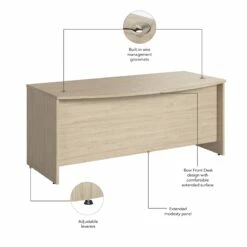 Studio C 72W X 36D Bow Front Desk In Natural Elm - Engineered Wood 13 Studio C 72W X 36D Bow Front Desk In Natural Elm - Engineered Wood -CYMAX Sales 2768019 4 L