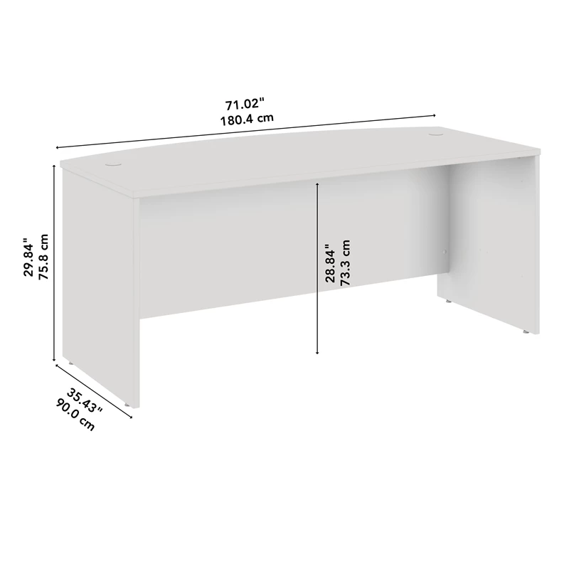 Studio C 72W X 36D Bow Front Desk In Natural Elm - Engineered Wood 5 Studio C 72W X 36D Bow Front Desk In Natural Elm - Engineered Wood - Image 3