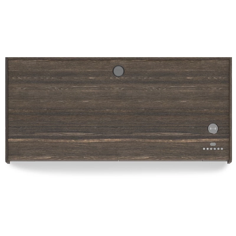 55 Inch Desk Power Adjustable Height USB Ports Wood Grain Dark Brown 7 55 Inch Desk Power Adjustable Height USB Ports Wood Grain Dark Brown - Image 5
