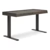 55 Inch Desk Power Adjustable Height USB Ports Wood Grain Dark Brown -CYMAX Sales 2770021 L
