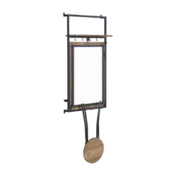 Maklaine Contemporary Wood Folding Wall Desk With Stool In Oak -CYMAX Sales 2773437 8 L