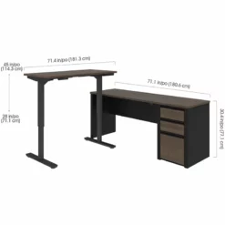 Pemberly Row Contemporary 2 Piece Standing Desk Set In Antigua And Black -CYMAX Sales 2773546 5 L
