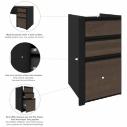 Pemberly Row Contemporary 2 Piece Standing Desk Set In Antigua And Black -CYMAX Sales 2773546 6 L