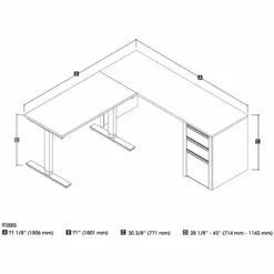 Pemberly Row Contemporary 2 Piece Standing Desk Set In Antigua And Black -CYMAX Sales 2773546 8 L