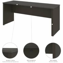 Pemberly Row 4 Piece Standing Desk Set In Bark Gray And Slate -CYMAX Sales 2773548 8 L