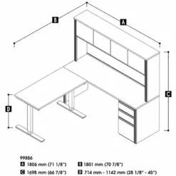 Pemberly Row 4 Piece Standing Desk Set In Bark Gray And Slate -CYMAX Sales 2773548 9 L