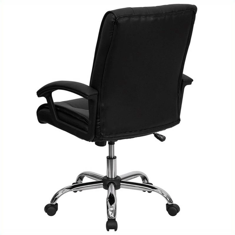 Pemberly Row Contemporary Mid Back Manager's Office Chair In Black 5 Pemberly Row Contemporary Mid Back Manager's Office Chair In Black - Image 3