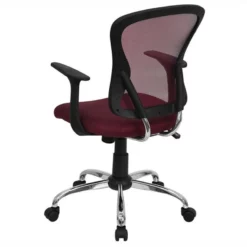 Pemberly Row Mid Back Mesh Office Chair With Chrome Finished Base -CYMAX Sales 2773958 3 L