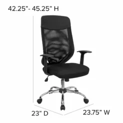 Pemberly Row High Back Mesh Office Chair With Mesh Fabric Seat -CYMAX Sales 2773959 3 L