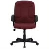 Pemberly Row Mid Back Office Chair With Nylon Arms In Burgundy -CYMAX Sales 2773962 L