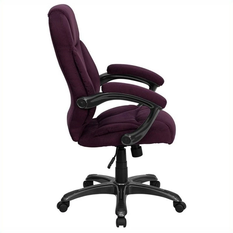 Pemberly Row High Back Microfiber Upholstered Office Chair In Grape 4 Pemberly Row High Back Microfiber Upholstered Office Chair In Grape - Image 2