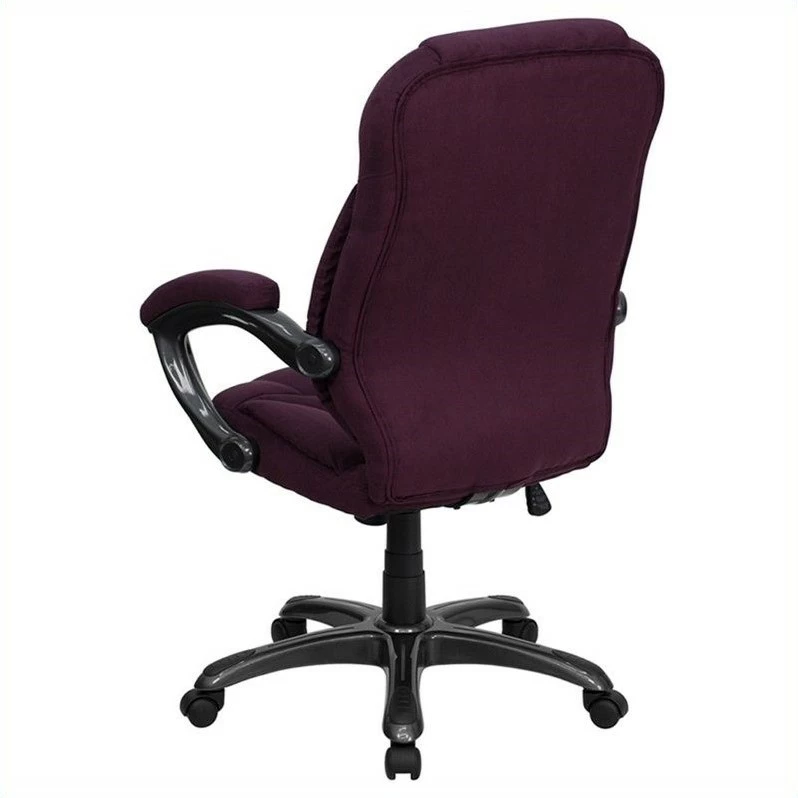 Pemberly Row High Back Microfiber Upholstered Office Chair In Grape 5 Pemberly Row High Back Microfiber Upholstered Office Chair In Grape - Image 3