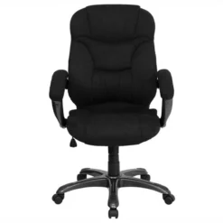 Pemberly Row Contemporary High Back Upholstered Office Chair In Black