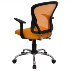 Pemberly Row Contemporary Mid Back Mesh Office Chair In Orange -CYMAX Sales 2773980 3 L