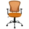 Pemberly Row Contemporary Mid Back Mesh Office Chair In Orange -CYMAX Sales 2773980 L
