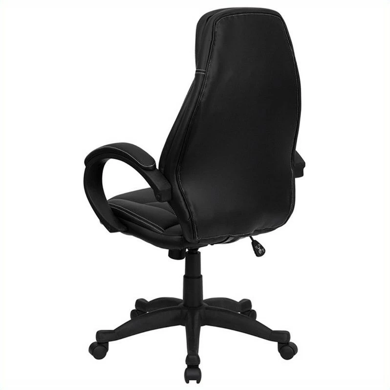 Pemberly Row High Back Contemporary Office Chair In Black Leather 5 Pemberly Row High Back Contemporary Office Chair In Black Leather - Image 3