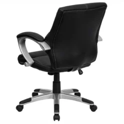 Pemberly Row Mid-Back Contemporary Manager's Office Chair In Black -CYMAX Sales 2774004 3 L