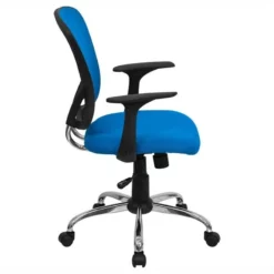 Pemberly Row Contemporary Mid Back Mesh Office Chair In Blue -CYMAX Sales 2774006 2 L