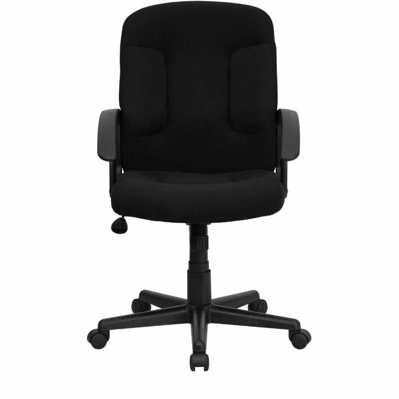 Pemberly Row Contemporary Mid Back Office Chair With Nylon Arms In Black 7 Pemberly Row Contemporary Mid Back Office Chair With Nylon Arms In Black - Image 5
