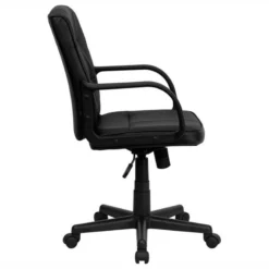 Pemberly Row Contemporary Mid Back Office Chair In Black With Arms -CYMAX Sales 2774023 2 L