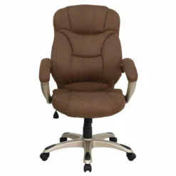 Pemberly Row Contemporary High Back Upholstered Office Chair In Brown