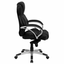 Pemberly Row Contemporary Leather Swivel Office Chair In Black 7 Pemberly Row Contemporary Leather Swivel Office Chair In Black -CYMAX Sales 2774027 1 L