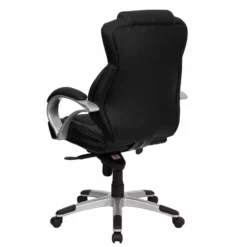Pemberly Row Contemporary Leather Swivel Office Chair In Black 8 Pemberly Row Contemporary Leather Swivel Office Chair In Black -CYMAX Sales 2774027 2 L