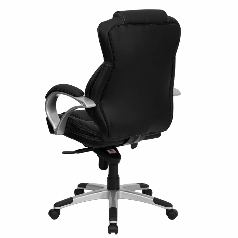 Pemberly Row Contemporary Leather Swivel Office Chair In Black 5 Pemberly Row Contemporary Leather Swivel Office Chair In Black - Image 3