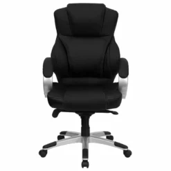Pemberly Row Contemporary Leather Swivel Office Chair In Black 9 Pemberly Row Contemporary Leather Swivel Office Chair In Black -CYMAX Sales 2774027 3 L