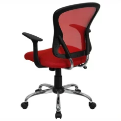 Pemberly Row Modern / Contemporary Mid Back Mesh Office Chair In Red -CYMAX Sales 2774028 3 L