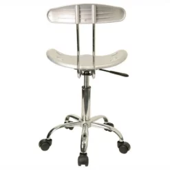 Pemberly Row Vibrant Computer Office Swivel Chair Seat In Silver And Chrome -CYMAX Sales 2774032 3 L