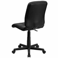 Pemberly Row Contemporary Mid Back Quilted Office Swivel Chair In Black -CYMAX Sales 2774042 2 L