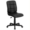 Pemberly Row Contemporary Mid Back Quilted Office Swivel Chair In Black -CYMAX Sales 2774042 L
