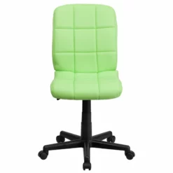 Pemberly Row Contemporary Mid Back Quilted Office Swivel Chair In Green -CYMAX Sales 2774046 3 L