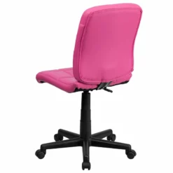 Pemberly Row Contemporary Mid Back Quilted Office Swivel Chair In Pink -CYMAX Sales 2774048 2 L