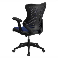 Pemberly Row Contemporary High Back Mesh Office Chair In Blue -CYMAX Sales 2774064 2 L