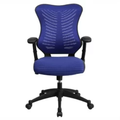 Pemberly Row Contemporary High Back Mesh Office Chair In Blue -CYMAX Sales 2774064 3 L