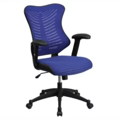 Pemberly Row Contemporary High Back Mesh Office Chair In Blue