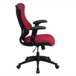 Pemberly Row Contemporary High Back Mesh Office Chair In Burgundy -CYMAX Sales 2774065 1 L