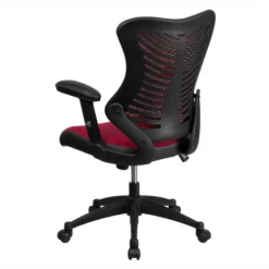 Pemberly Row Contemporary High Back Mesh Office Chair In Burgundy -CYMAX Sales 2774065 2 L