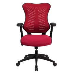 Pemberly Row Contemporary High Back Mesh Office Chair In Burgundy -CYMAX Sales 2774065 3 L
